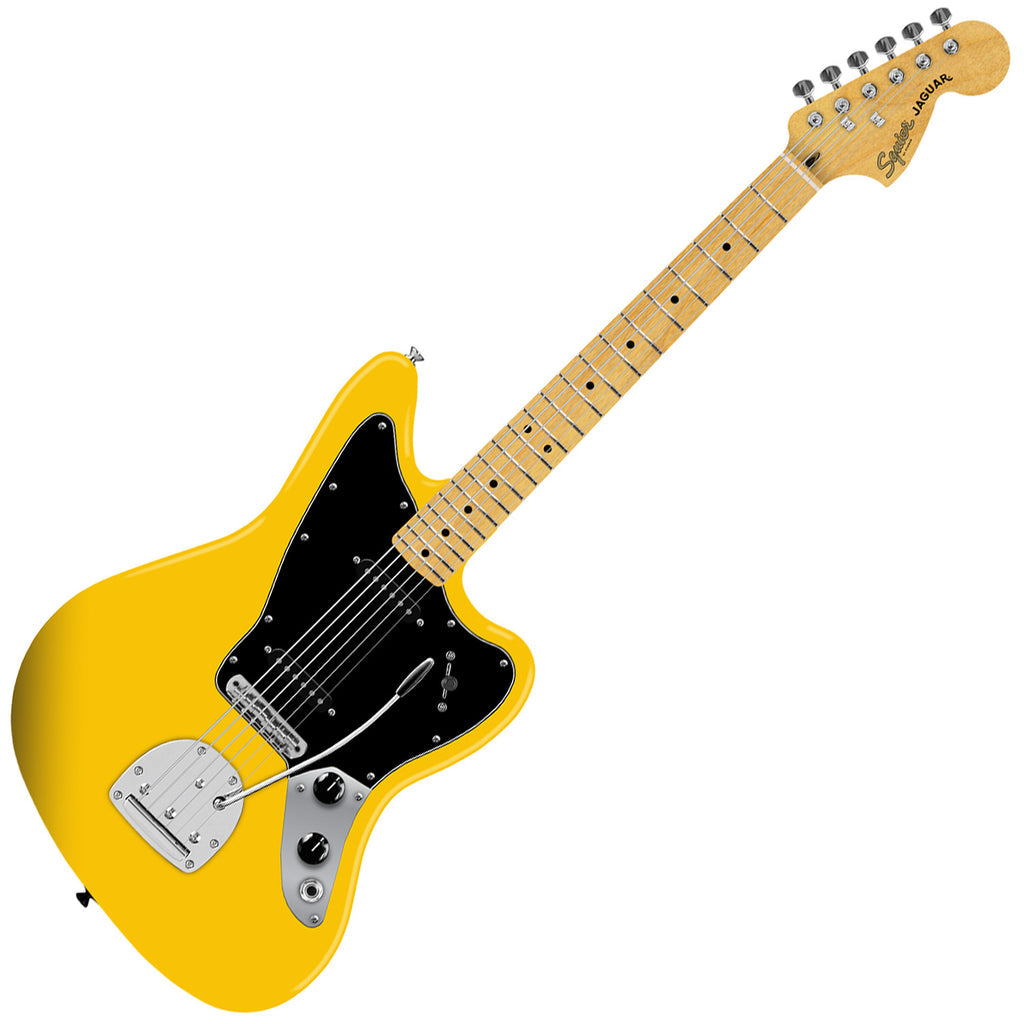 Squier FSR Affinity Series Jaguar, Graffiti Yellow (Black Pickguard)