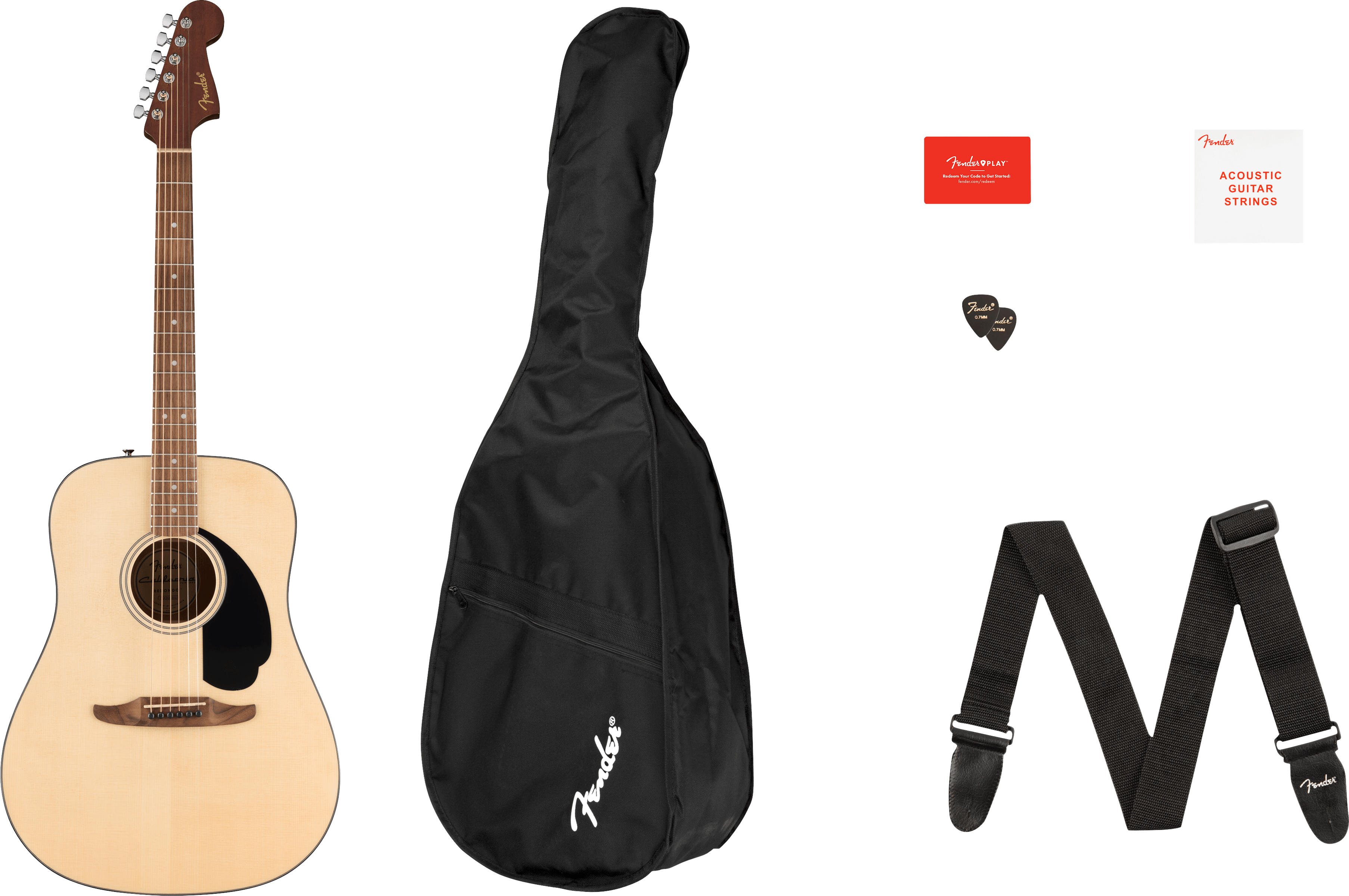 Fender California Standard Redondo™ Pack, Spruce Top, Black Pickguard, Natural