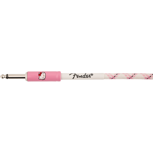 Fender x Hello Kitty White/Pink Woven Instrument Cable, 10 Foot