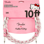 Fender x Hello Kitty White/Pink Woven Instrument Cable, 10 Foot