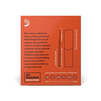 Rico Alto Saxophone Reeds, Strength 3.0 (10-Pack)