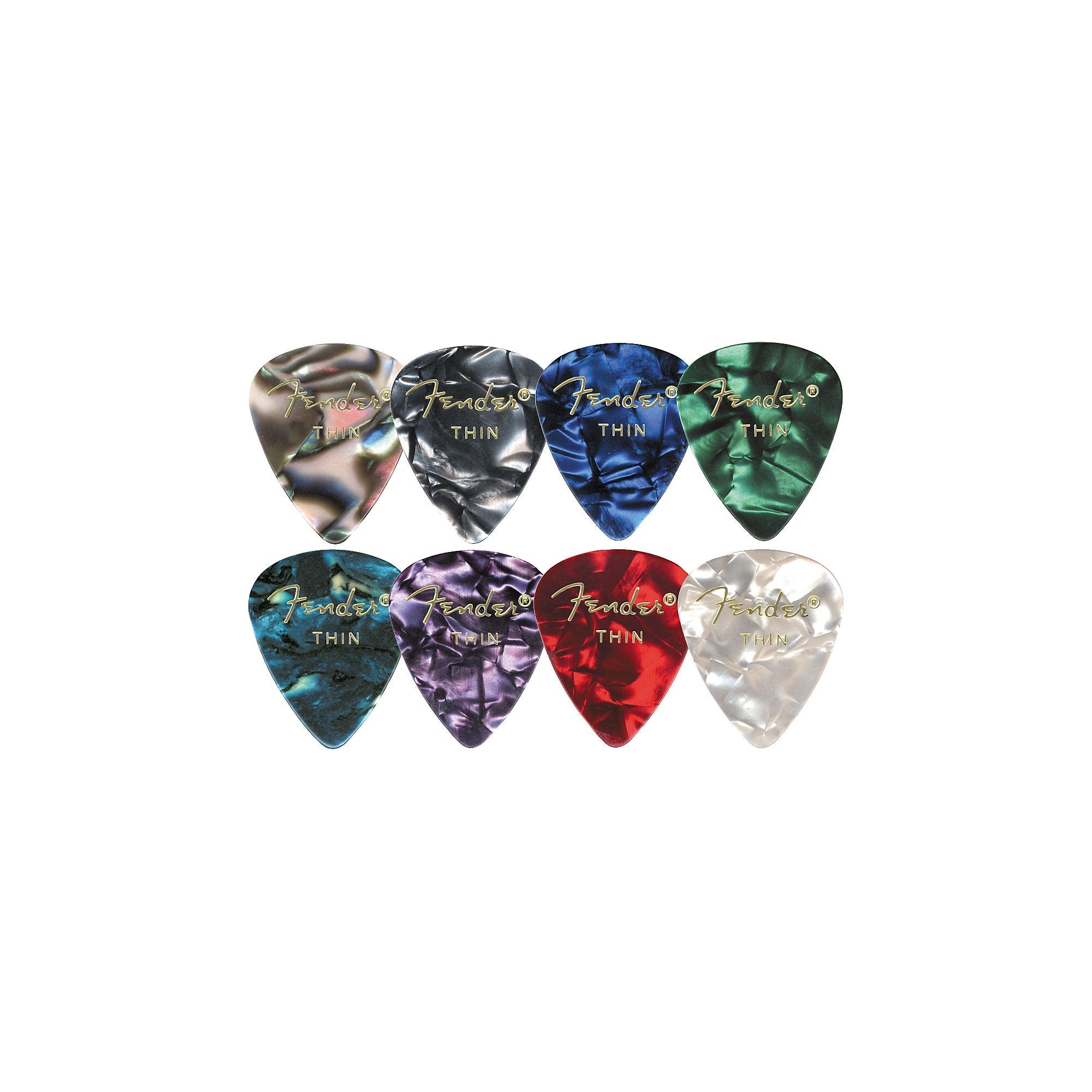 Fender 351 Shape Premium Celluloid Picks, Ocean Turquoise, Heavy (12-Pack)
