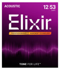 Elixir Nanoweb Coated Phosphor Bronze Acoustic Guitar Strings - Light (.012-.053)
