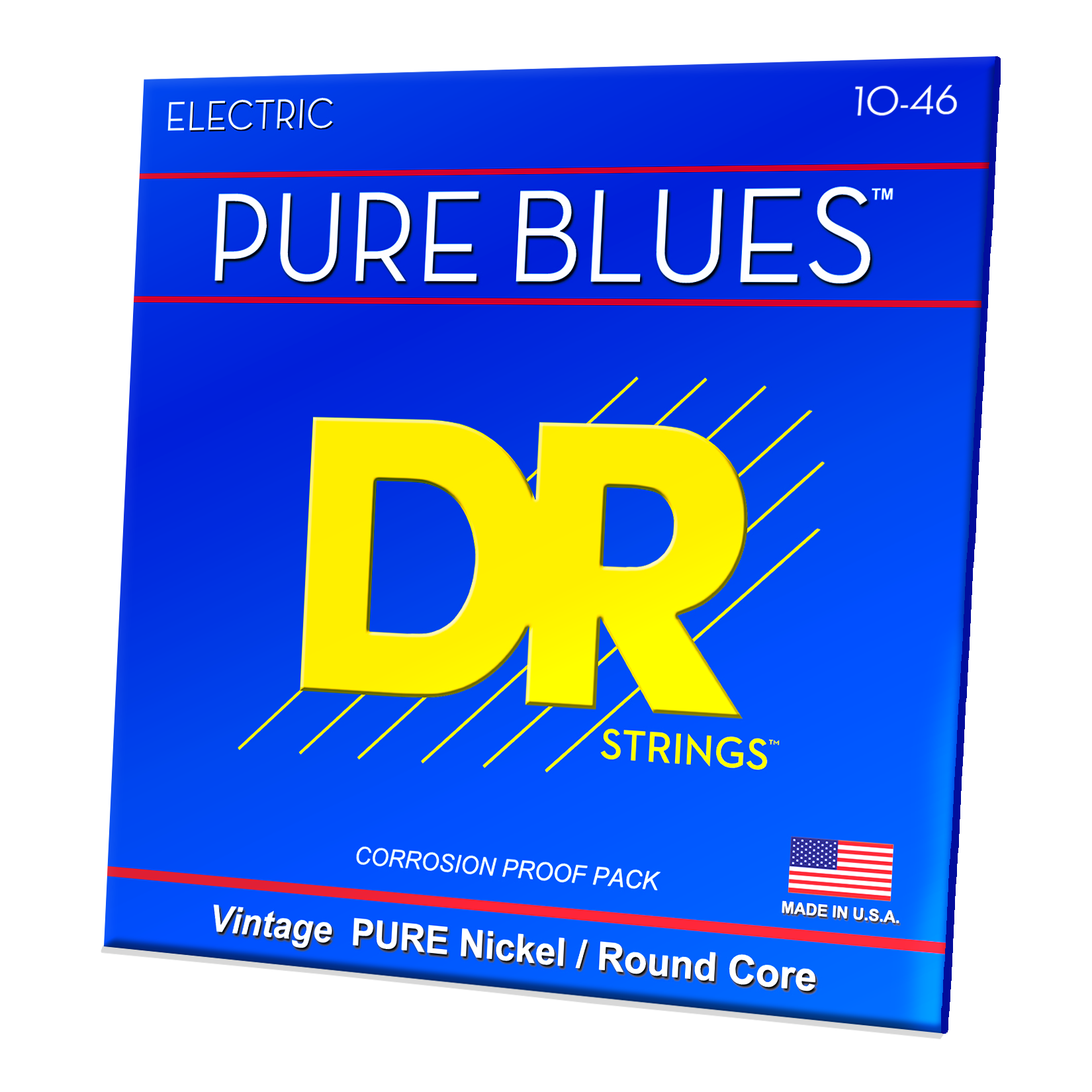 DR Strings Pure Blues PHR-9 Pure Nickel Electric Guitar Strings, Light (.009-.042)