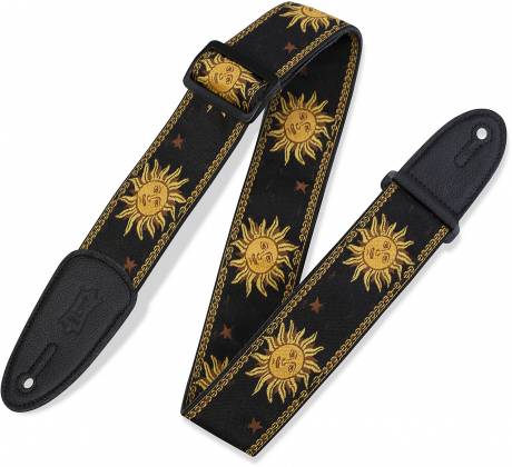Levy's MPJG-SUN-BLK Sun Motif Jacquard Guitar Strap Black