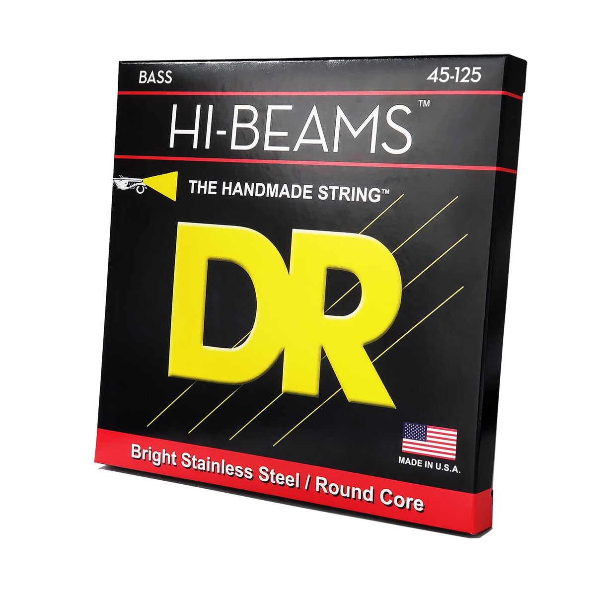 DR Strings Hi-Beam MR5-45 Stainless Steel 5-String Bass Strings, Medium (.045-.125)