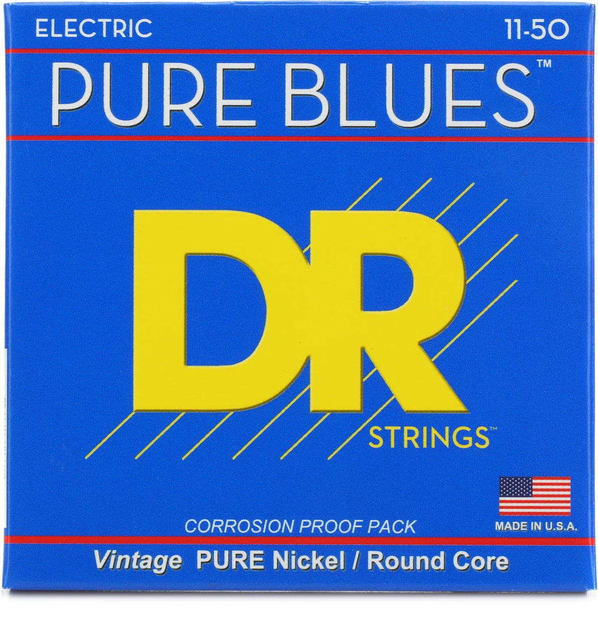 DR Strings Pure Blues PHR-11 Pure Nickel Electric Guitar Strings, Heavy (.011-.050)