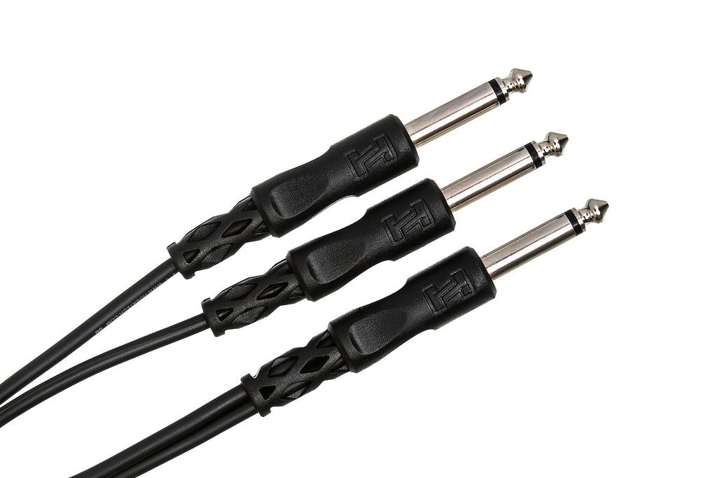 Hosa CYP-105 Y Cable, 1/4 inch TS to Dual 1/4 inch TS (5 ft)