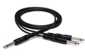Hosa CYP-105 Y Cable, 1/4 inch TS to Dual 1/4 inch TS (5 ft)