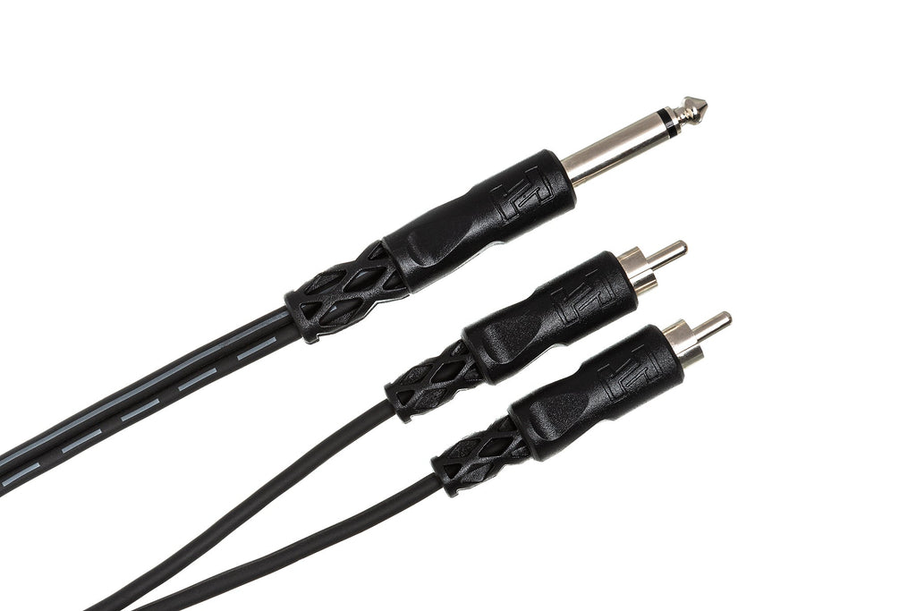 Hosa CYR-101 Y Cable, 1/4 inch TS to Dual RCA (1 m)