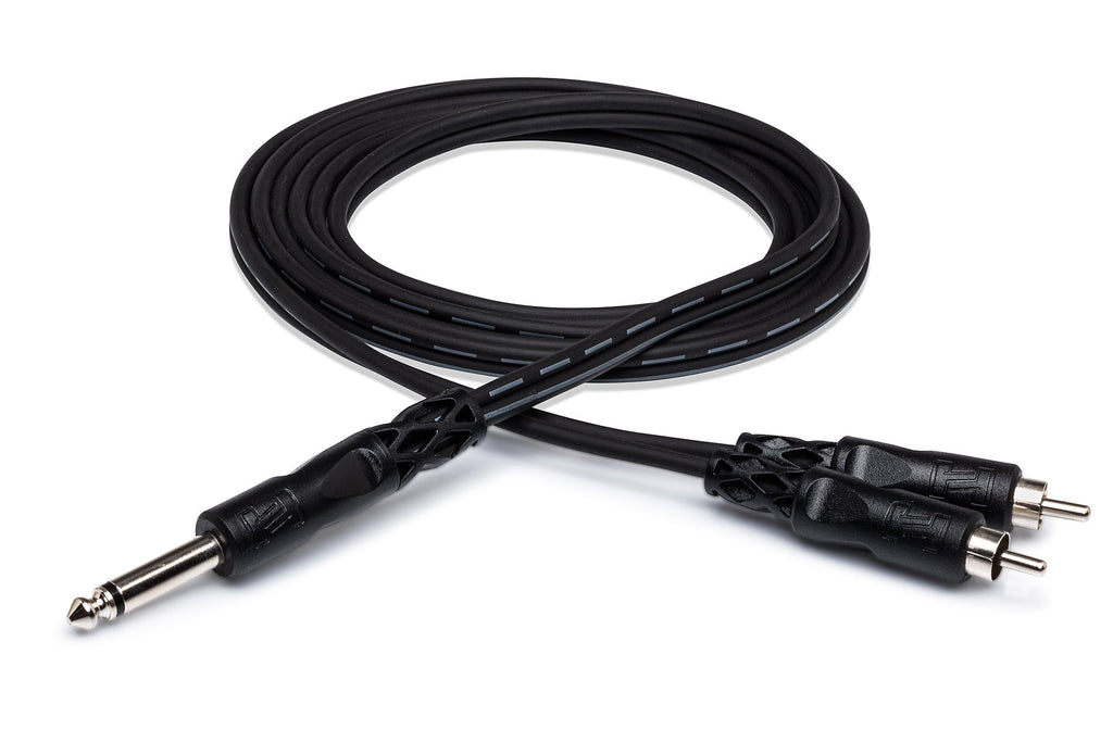 Hosa CYR-101 Y Cable, 1/4 inch TS to Dual RCA (1 m)