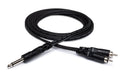 Hosa CYR-101 Y Cable, 1/4 inch TS to Dual RCA (1 m)