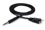 Hosa CYR-101 Y Cable, 1/4 inch TS to Dual RCA (1 m)