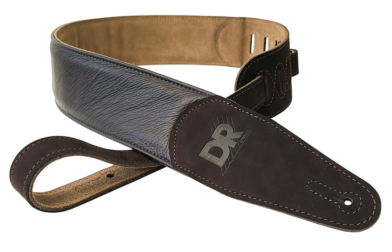 DR Strings Butter-Soft Leather Guitar Strap - Brown