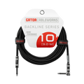 Gator Cableworks Backline Series 10' Braided Straight-to-Right Angle Instrument Cable (Black/Black)