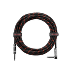 Gator Cableworks Backline Series 10' Braided Straight-to-Right Angle Instrument Cable (Black/Red)