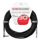 Gator Cableworks Backline Series 30' Straight-to-Right Angle Instrument Cable