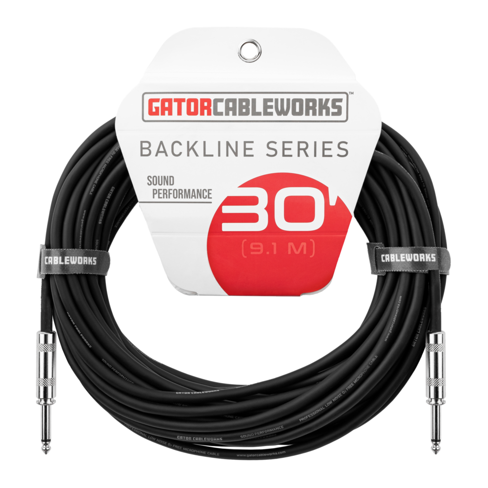 Gator Cableworks Backline Series 30' Straight-to-Straight Instrument Cable