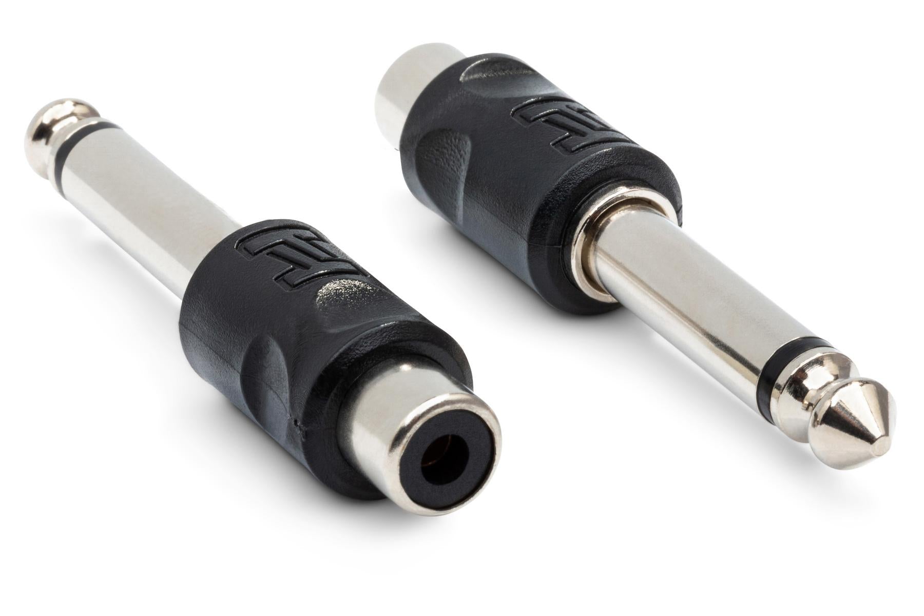 Hosa GPR-101 Adaptor, RCA Female to 1/4 inch TS Male (2 Pieces)
