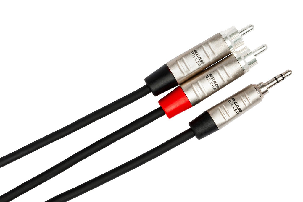 Hosa HMR-006Y Pro Stereo Breakout Cable, REAN 3.5 mm TRS to Dual RCA (6 ft)
