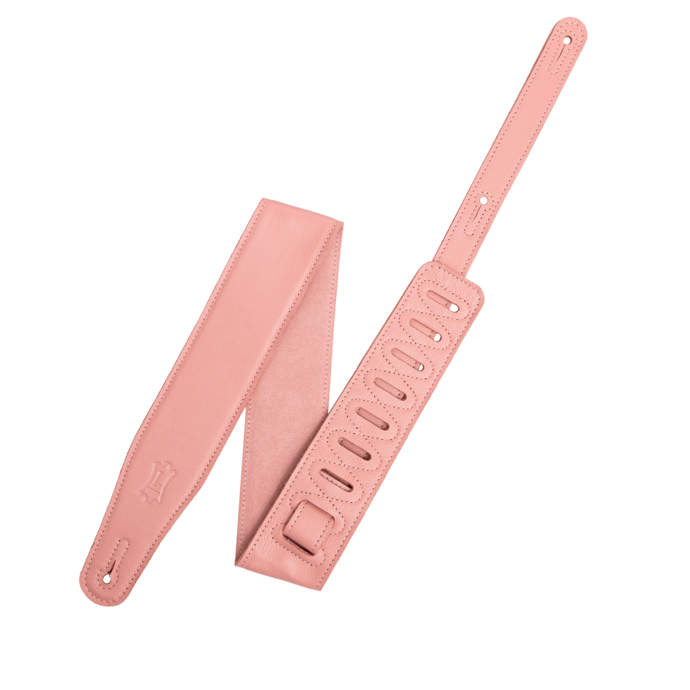 Levy's Pastel Leather Series M26GFP-SLM Garment Leather Guitar Strap - Salmon