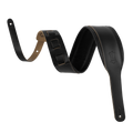 Levy's Amped Leather Series M26PD Padded Leather Guitar Strap - Black (Acoustic)