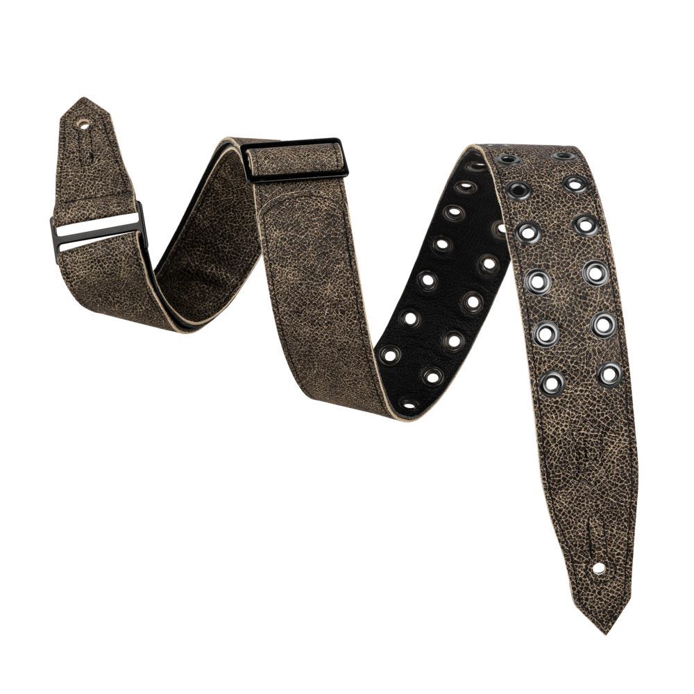 Levy's Rebel Leathers Series M80RBEY Leather Guitar Strap - Black