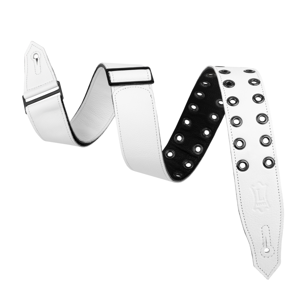 Levy's Rebel Leathers Series M80RBEY Leather Guitar Strap - White