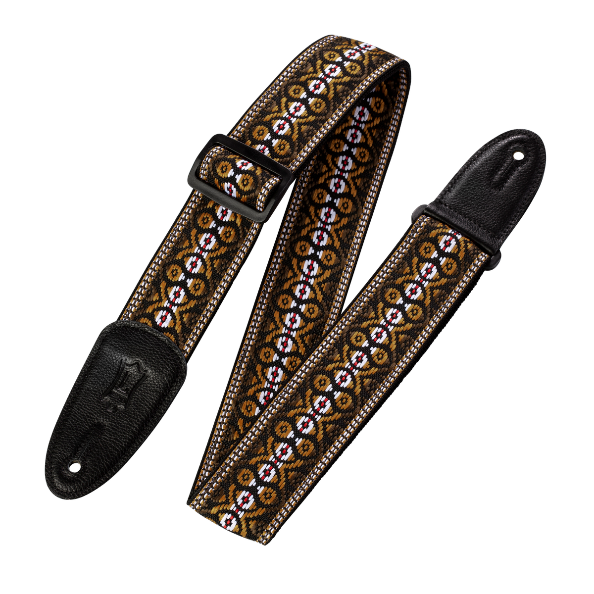 Levy's Hootenanny Series M8HT-20 Jacquard Guitar Strap - Orange & Brown Stripes