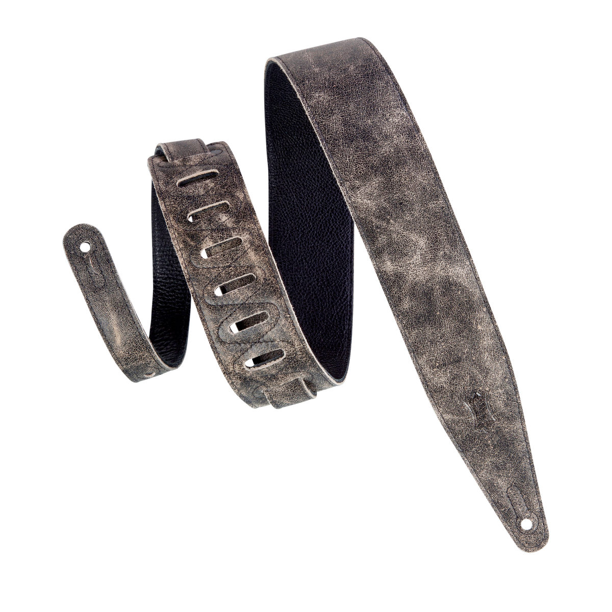 Levy's Distressed Leather Series MG317BOG Guitar Strap - Black