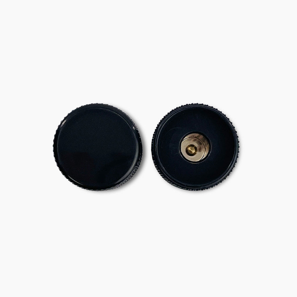 Allparts Metal Barrel Knobs, Black (Set of 2)