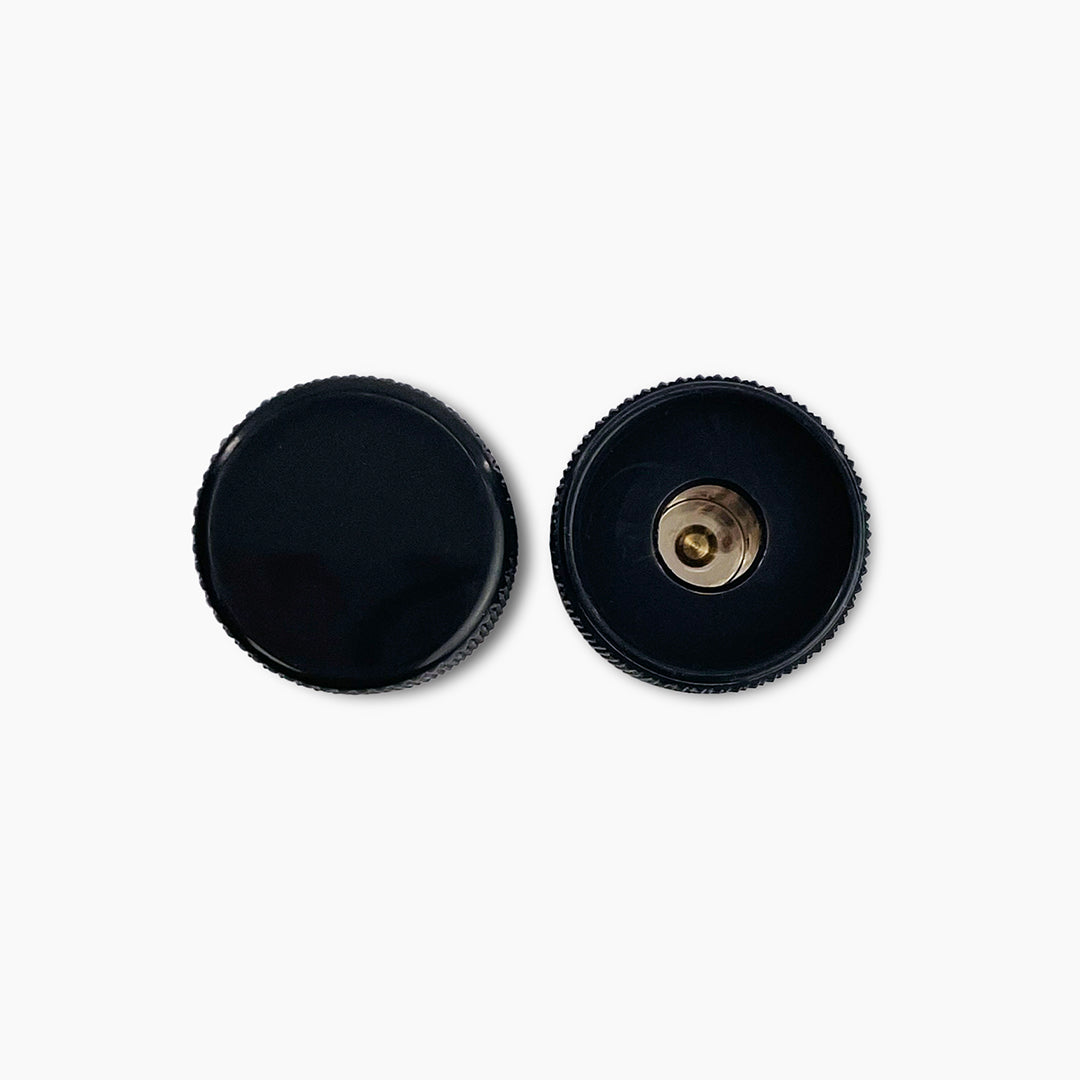 Allparts Metal Barrel Knobs, Black (Set of 2)