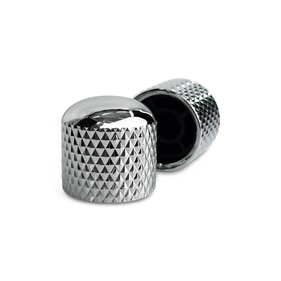 Allparts Push-On Metal Dome Knobs, Chrome (Set of 2)