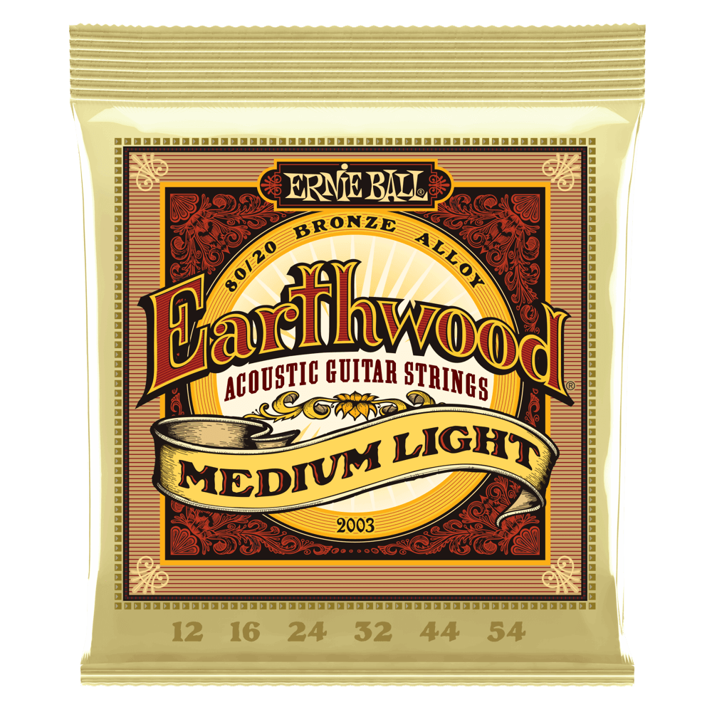 Ernie Ball Earthwood Medium Light 80/20 Bronze Acoustic Guitar Strings (12-54)