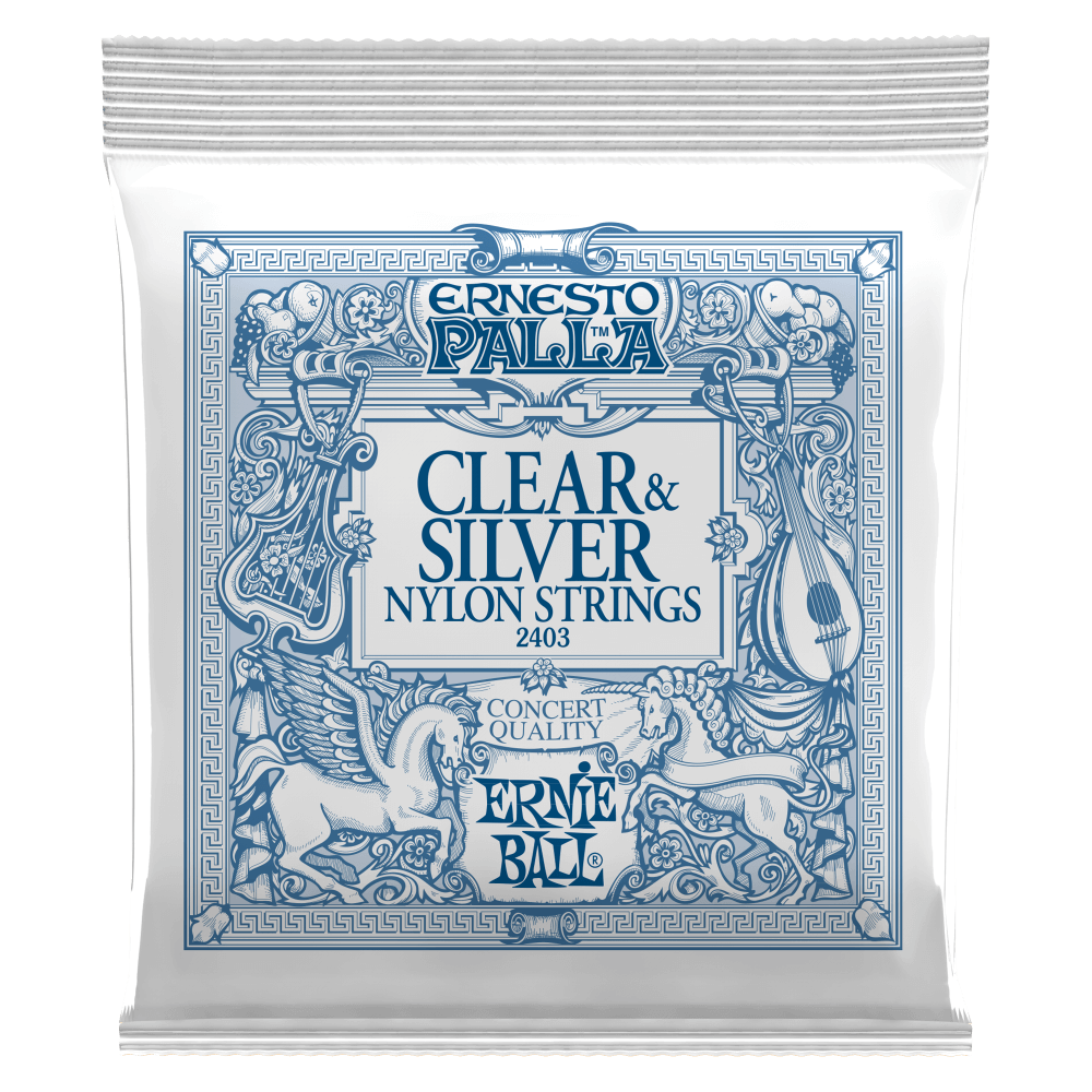 Ernie Ball Ernesto Palla Clear & Silver Nylon Classical Guitar Strings (Medium Tension)