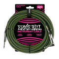 Ernie Ball Braided Instrument Cable Straight/Angle 10ft Neon Green/Black