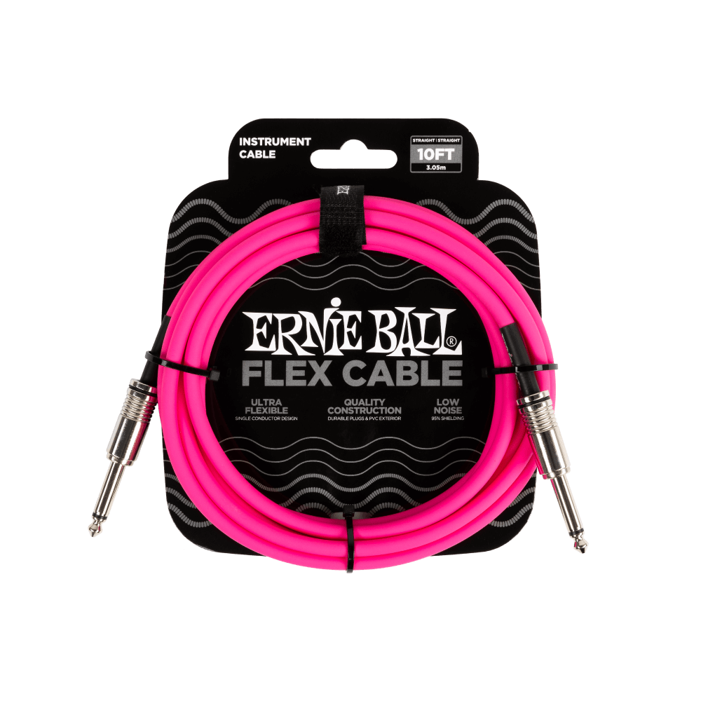 Ernie Ball Flex Instrument Cable Straight/Straight 10ft Pink