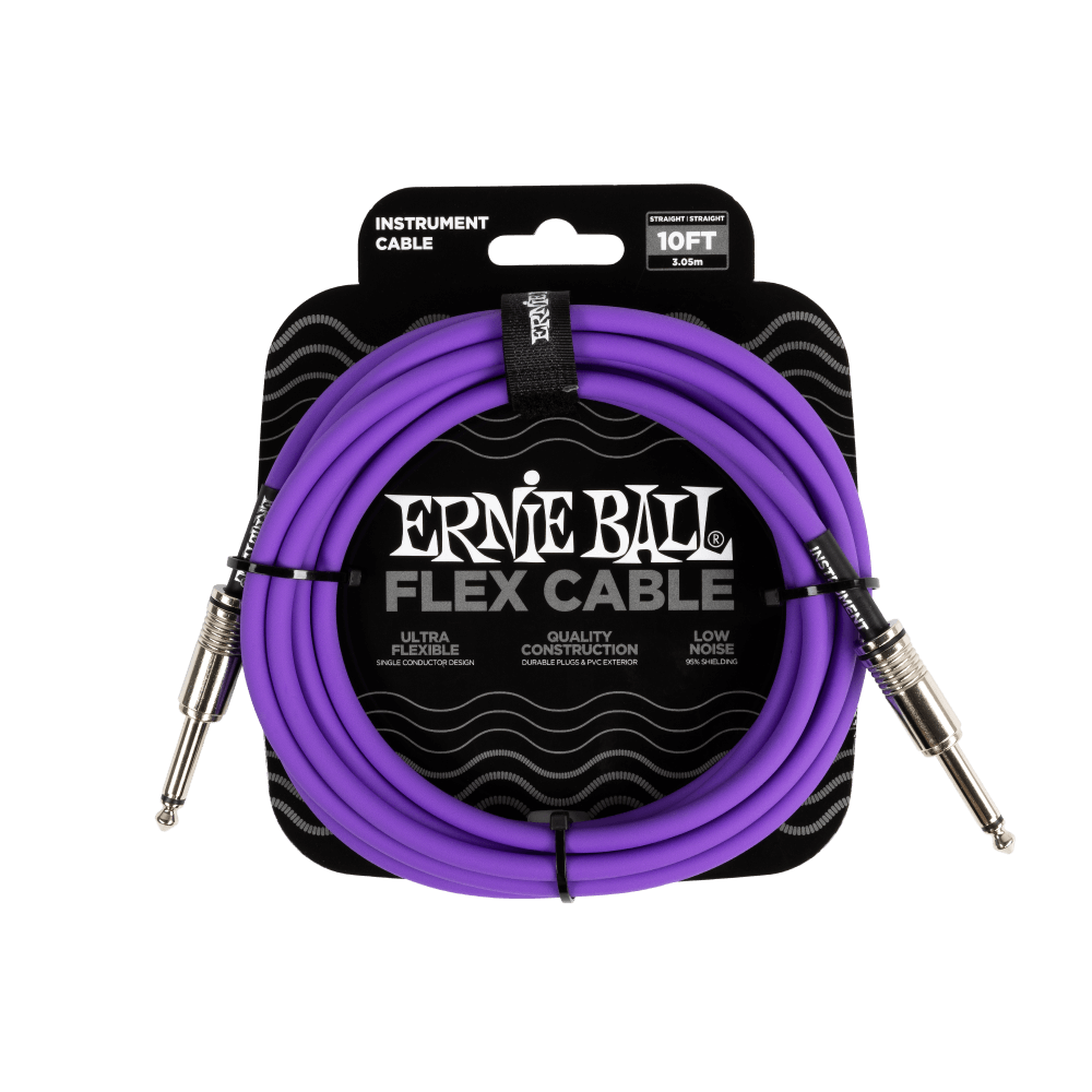 Ernie Ball Flex Instrument Cable Straight/Straight 10ft Purple