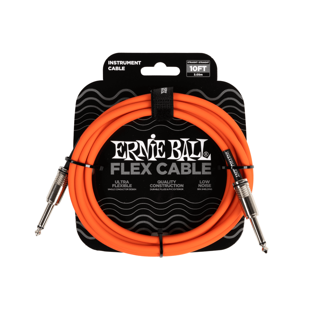 Ernie Ball Flex Instrument Cable Straight/Straight 10ft Orange