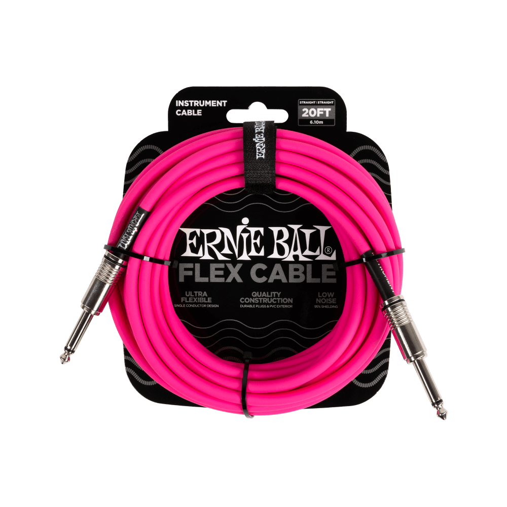 Ernie Ball Flex Instrument Cable Straight/Straight 20ft Pink