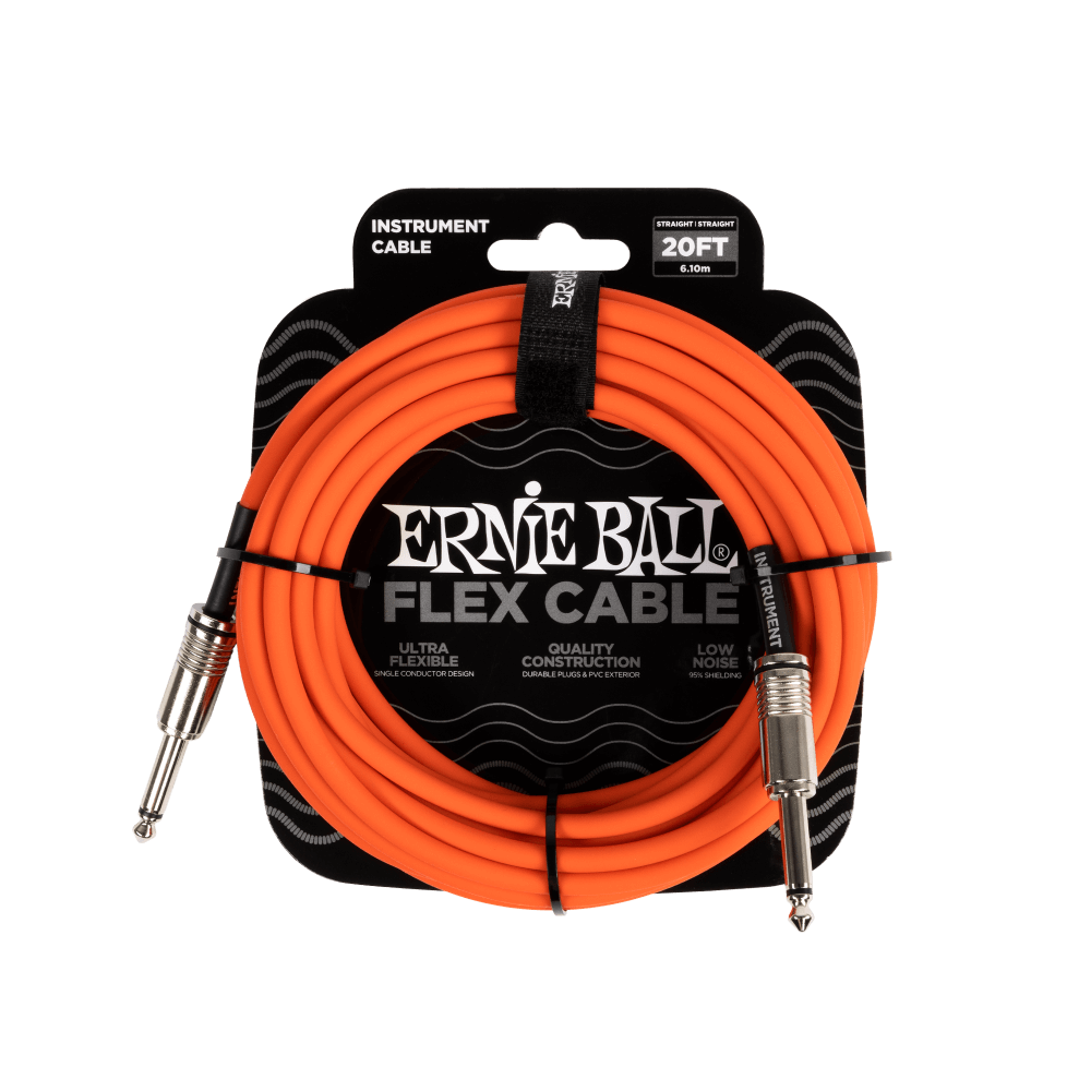 Ernie Ball Flex Instrument Cable Straight/Straight 20ft Orange