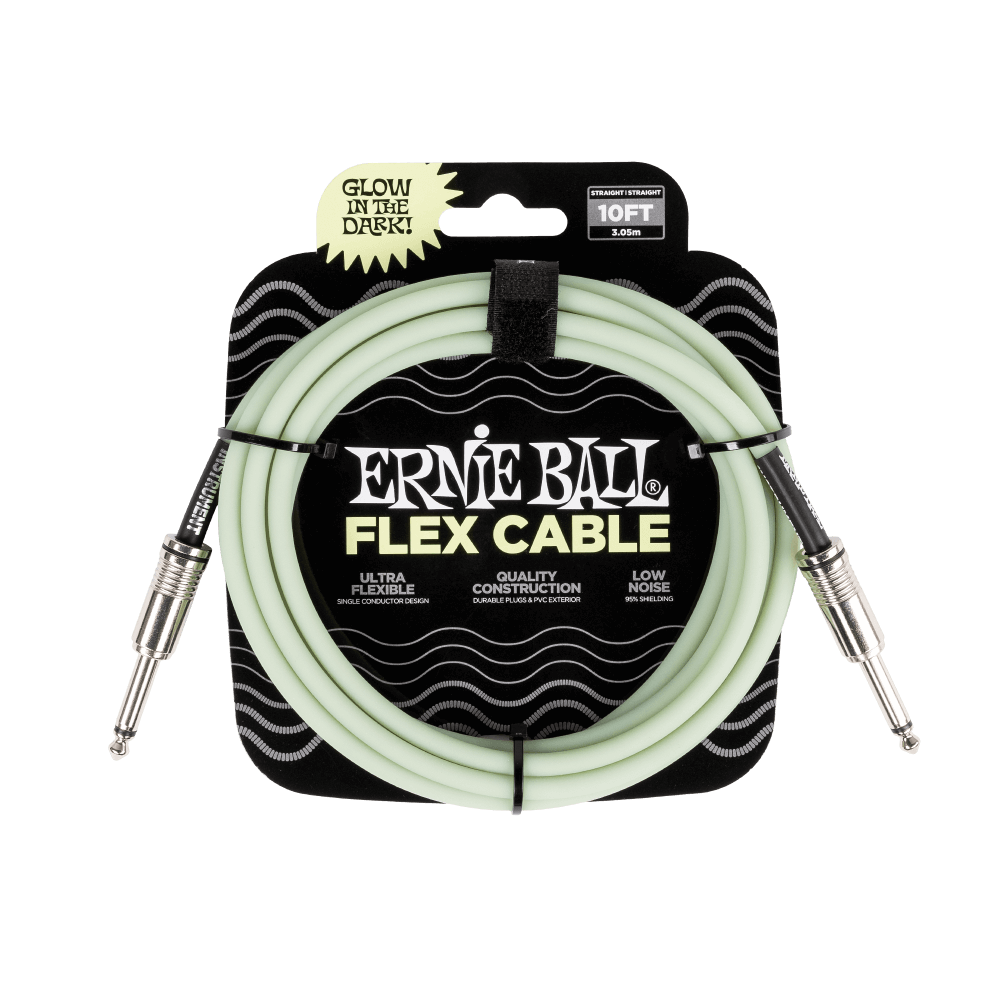 Ernie Ball Flex Instrument Cable Straight/Straight 10ft Glow in the Dark