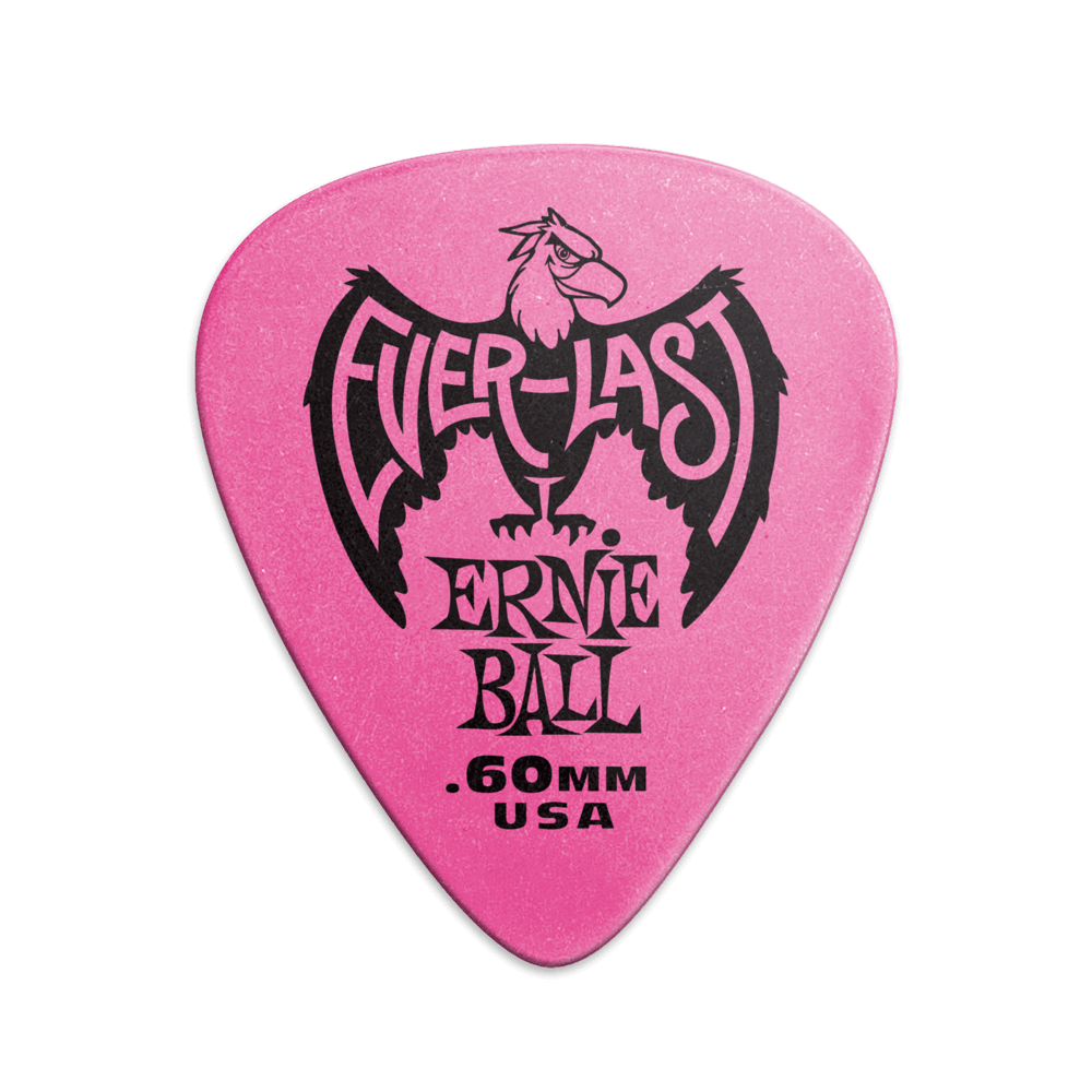 Ernie Ball Everlast Guitar Picks - 0.60mm Pink (12-Pack)