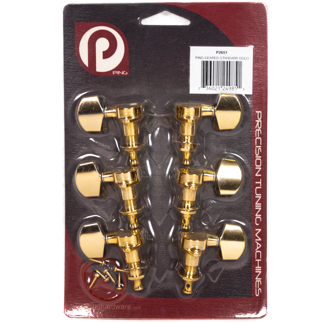 Ping P2651 Standard 3+3 Guitar Tuning Machines, Gold