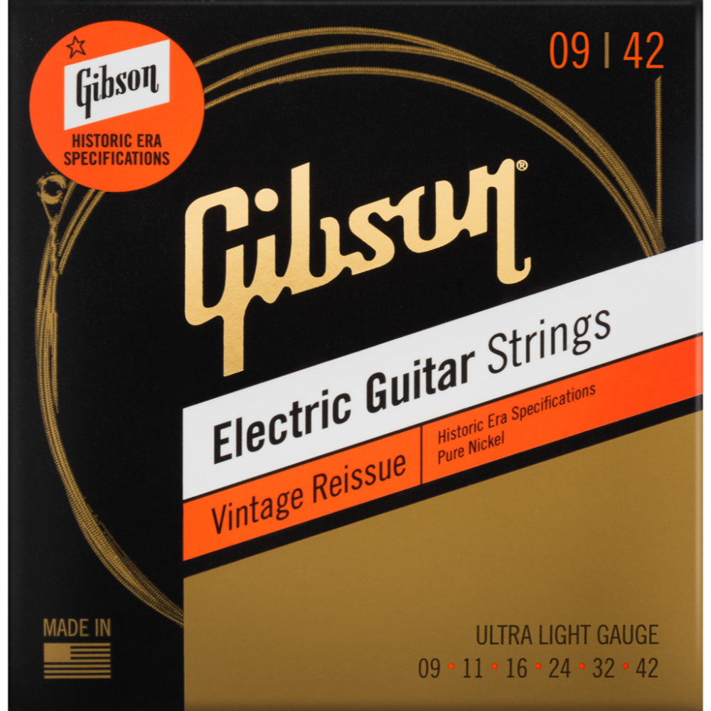 Gibson Vintage Reissue Electric Guitar Strings (Ultra-Light 9-42)