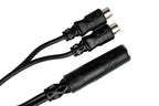 Hosa YRA-115 Y-Cable (1/4 in TS Female to Dual RCA Female)
