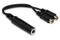 Hosa YRA-115 Y-Cable (1/4 in TS Female to Dual RCA Female)