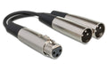 Hosa YXM-121 XLR Y-Cable (XLR3F to Dual XLR3M)