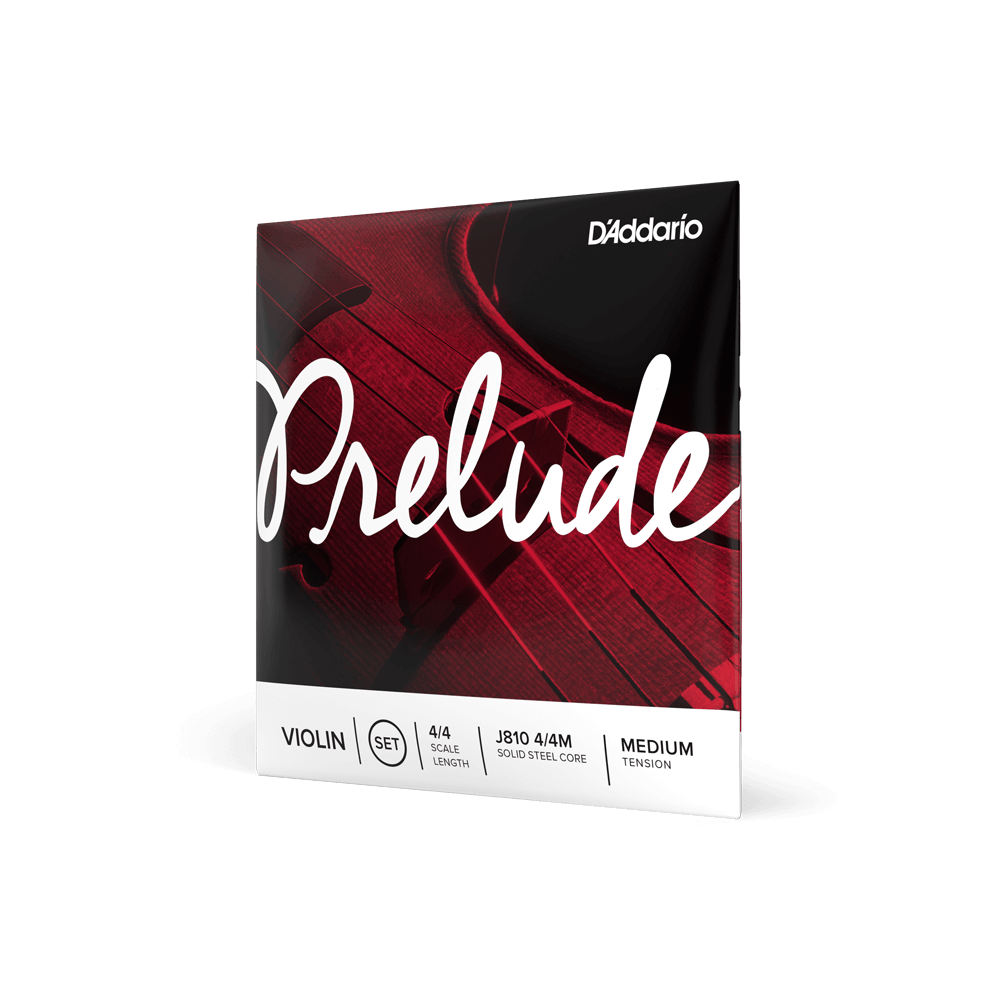 D'Addario Prelude Violin String Set, 4/4 Scale, Medium Tension (J810)