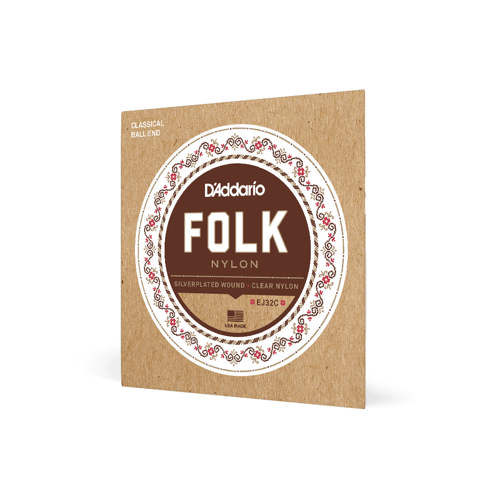 D'Addario EJ32C Folk Nylon Ball End Classical Guitar Strings